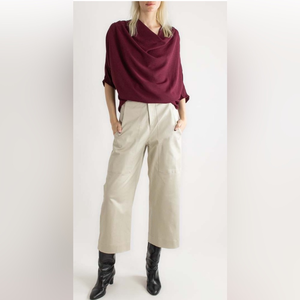 Like new MEG cropped wide leg ivory jeans